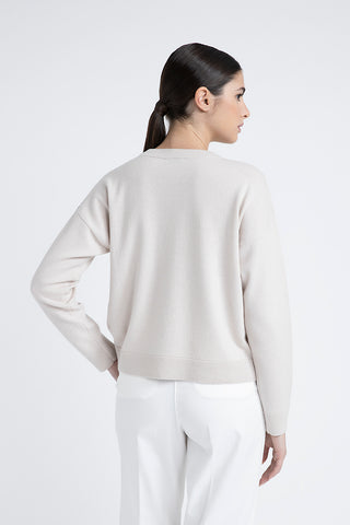 Wool, silk and cashmere crew-neck sweater