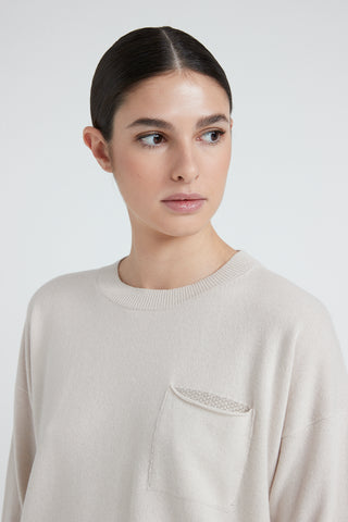 Wool, silk and cashmere crew-neck sweater