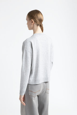 Wool, silk and cashmere crew-neck sweater