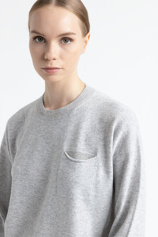 Wool, silk and cashmere crew-neck sweater