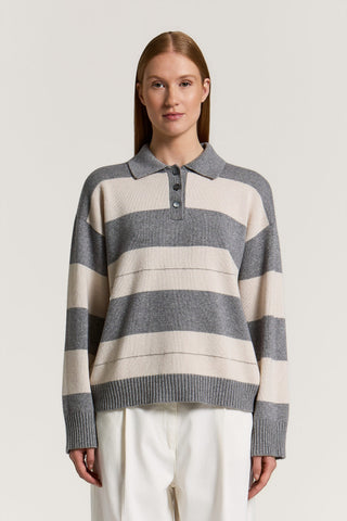 Cashmere, silk and wool polo shirt