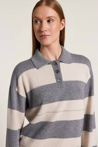 Cashmere, silk and wool polo shirt