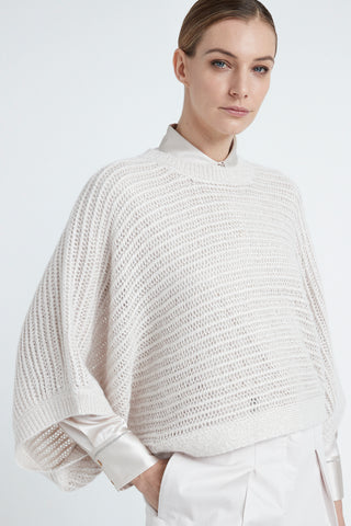 Alpaca, Lurex and sequin sweater with wide sleeves