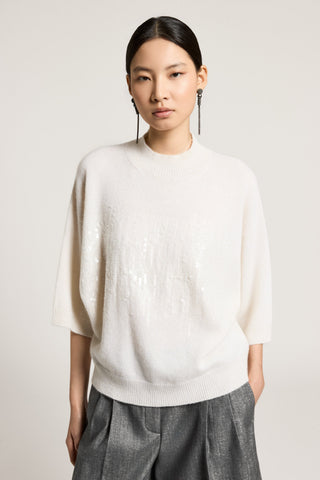 Wool, alpaca and cashmere yarn sweater