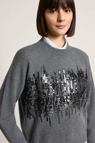 Wool and alpaca sweater with sequins