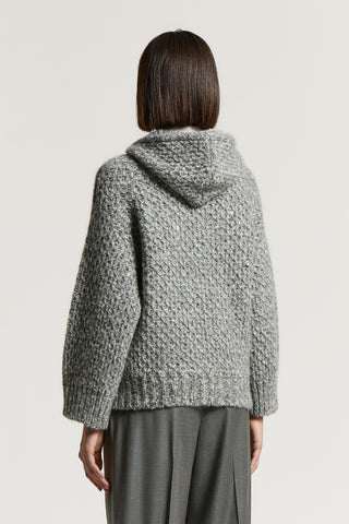 Alpaca yarn hoodie with sequins