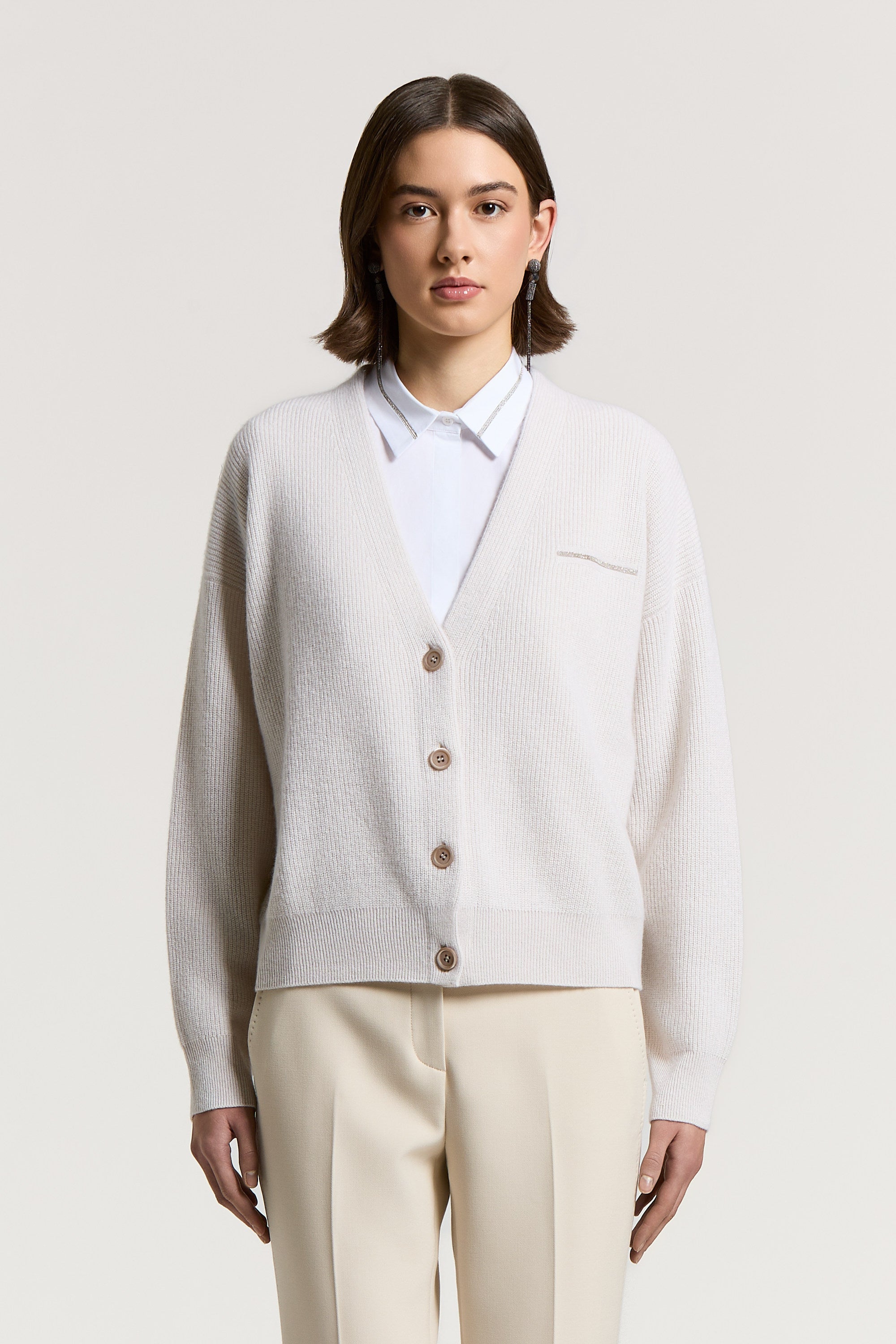 Wool, silk and cashmere cardigan | Peserico US