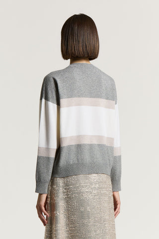 Wool, silk, cashmere, and lurex sweater