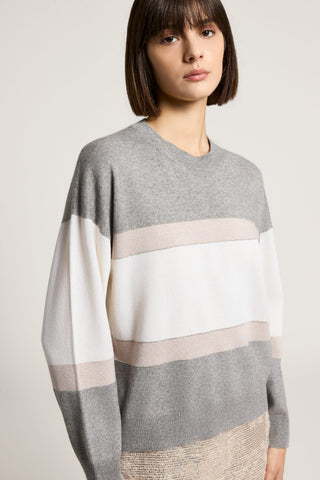 Wool, silk, cashmere, and lurex sweater