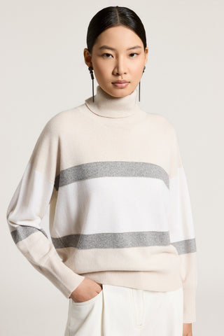 Wool, silk, cashmere, and lurex sweater