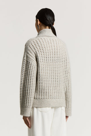 Alpaca, wool and mohair yarn bomber jacket