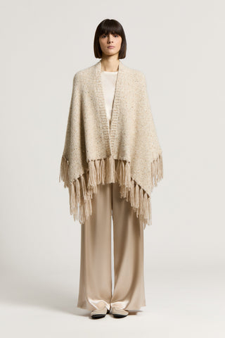Alpaca and wool cape with sequins