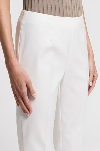 cigarette pants cotton Viscose cotton cigarette trousers | Solar White cigarette pants cotton Viscose cotton cigarette trousers | Solar White