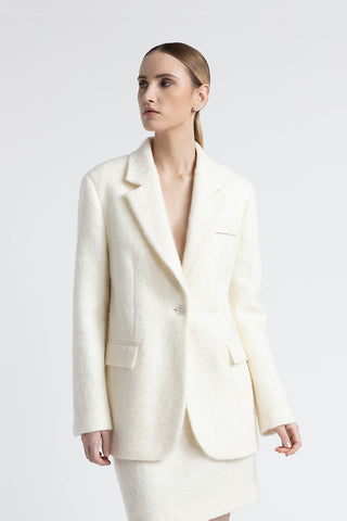 Mohair and wool single-breasted blazer