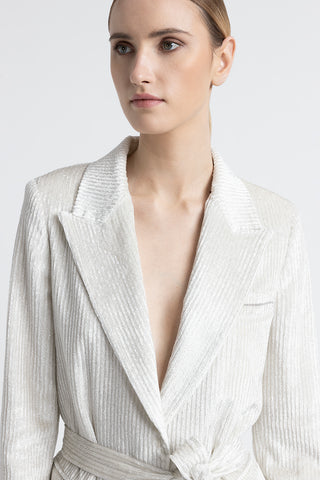 Fluid corduroy single-breasted blazer