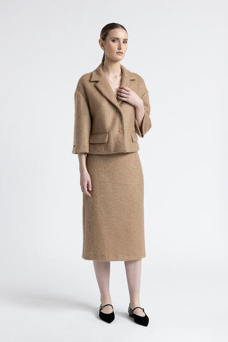 Wool and mohair pencil skirt