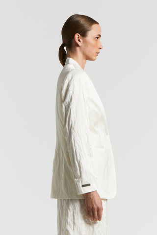 Single-breasted blazer in linen crushed satin