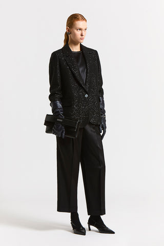 Micro-sequinned wool trousers
