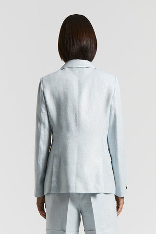 Linen cotton Lurex double-breasted blazer