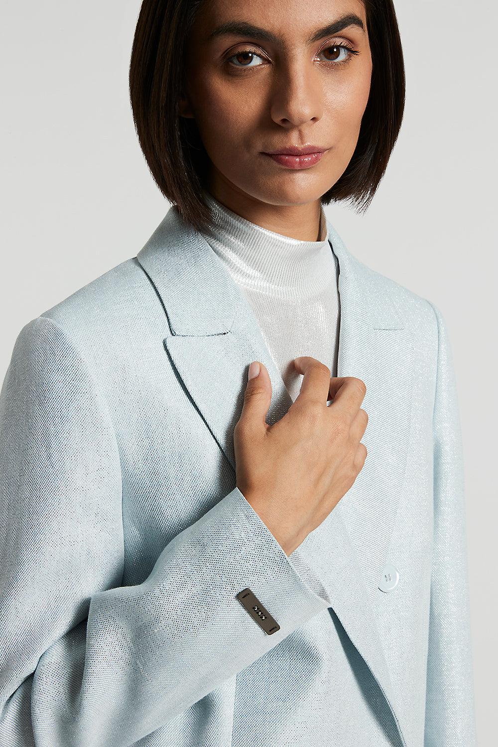 ボトムスその他 Peserico Tailored Double-Breasted Blazer Double-breasted blazer in silk crepe de chine | Peserico