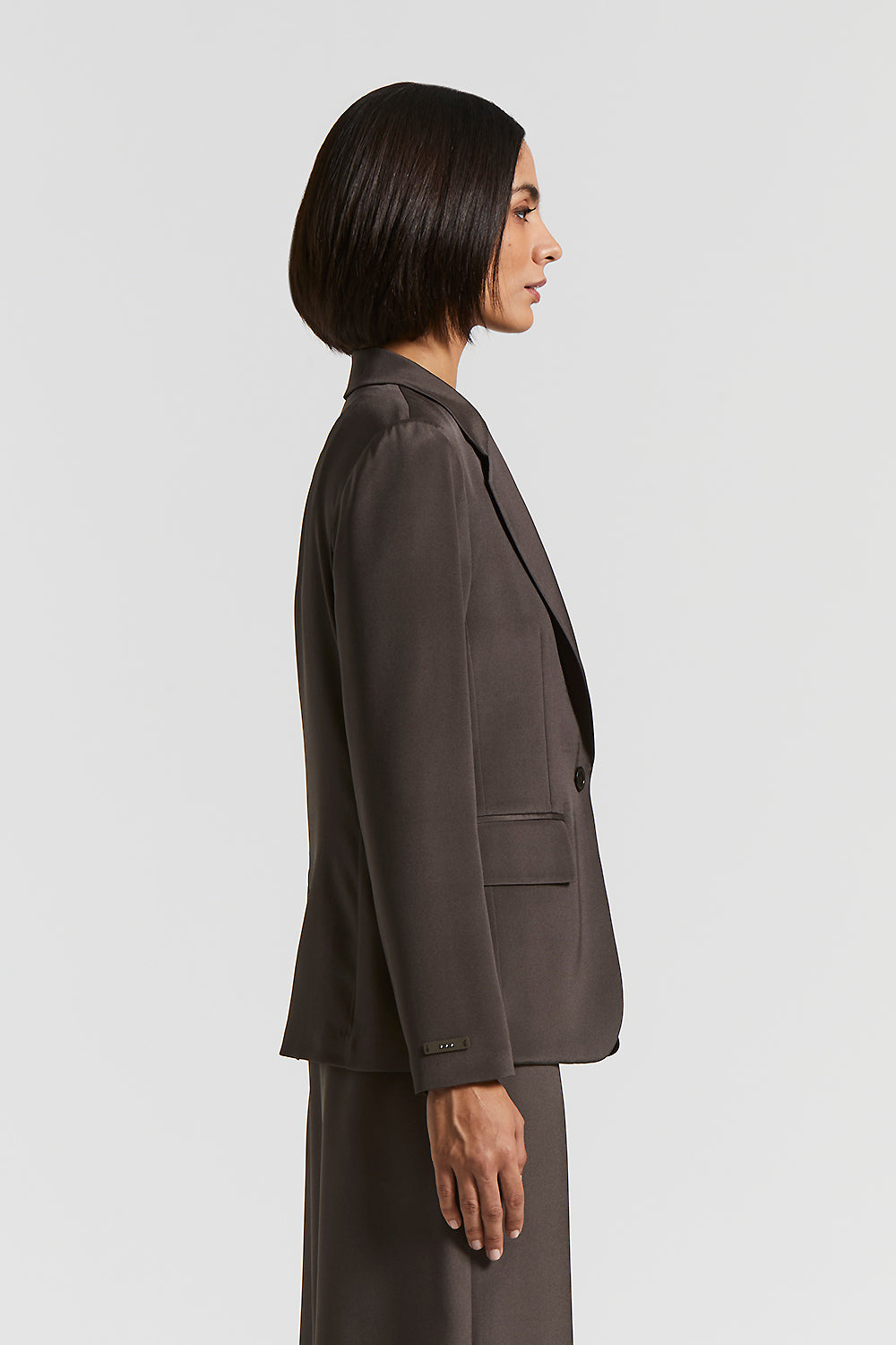 Single-breasted blazer in viscose crushed satin | Peserico US