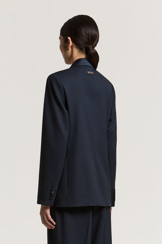 Single-breasted blazer in wool gabardine