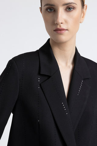 Technical wool double-breasted blazer