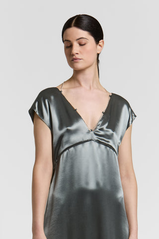 Shiny viscose satin dress