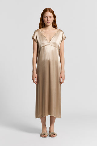 satin viscose dress Karen Millen Satin Viscose Drape Cowl Neck Maxi Dress in Yellow