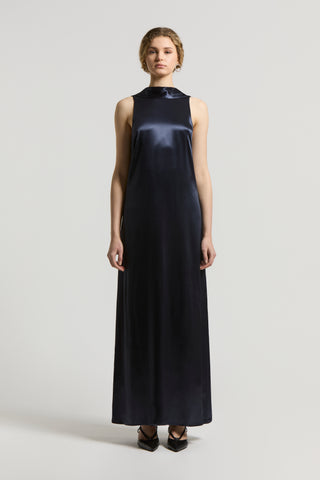 Shiny viscose satin dress