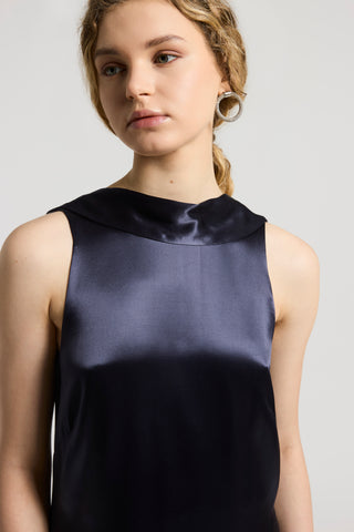 Shiny viscose satin dress