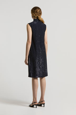 Sequinned pinstripe mini dress