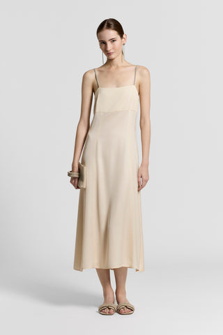 silk dress sale Pastel Orange Silk Slip Dress with Strappy Open Back
