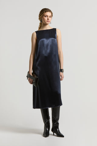 Shiny viscose satin dress