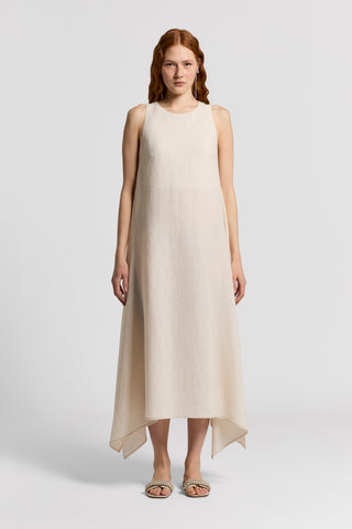 Lightweight pure linen canvas dress