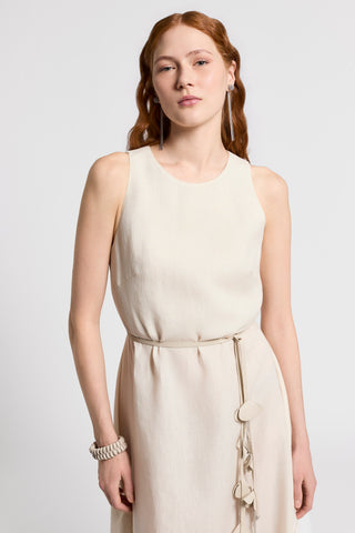 Lightweight pure linen canvas dress