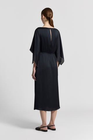 Fluid crepon satin dress