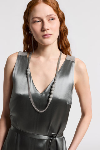 Shiny satin jumpsuit