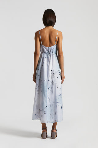 Printed voile slip dress with straps