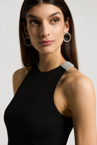 Matte viscose jersey sheath dress