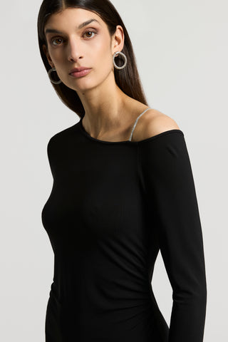 Matte viscose jersey sheath dress