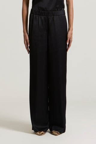 Viscose satin palazzo trousers