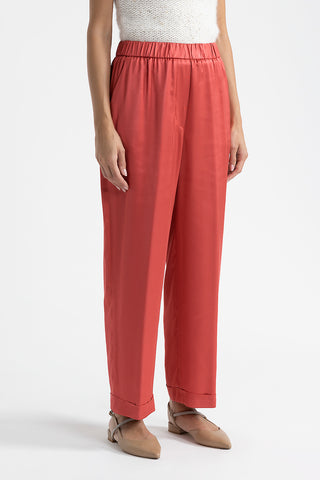 Viscose satin trousers