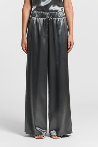 Fluid viscose satin trousers
