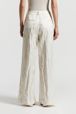 Wrinkled satin palazzo trousers