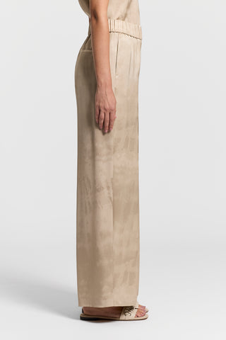 Fluid viscose jacquard trousers