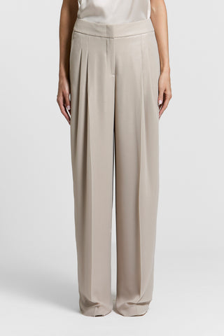 Wet-effect georgette palazzo trousers
