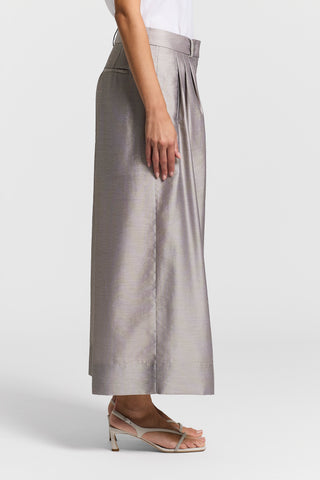 Semi-shiny organza trousers