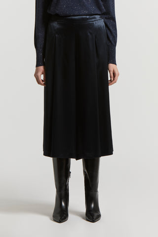 Viscose satin trouser skirt