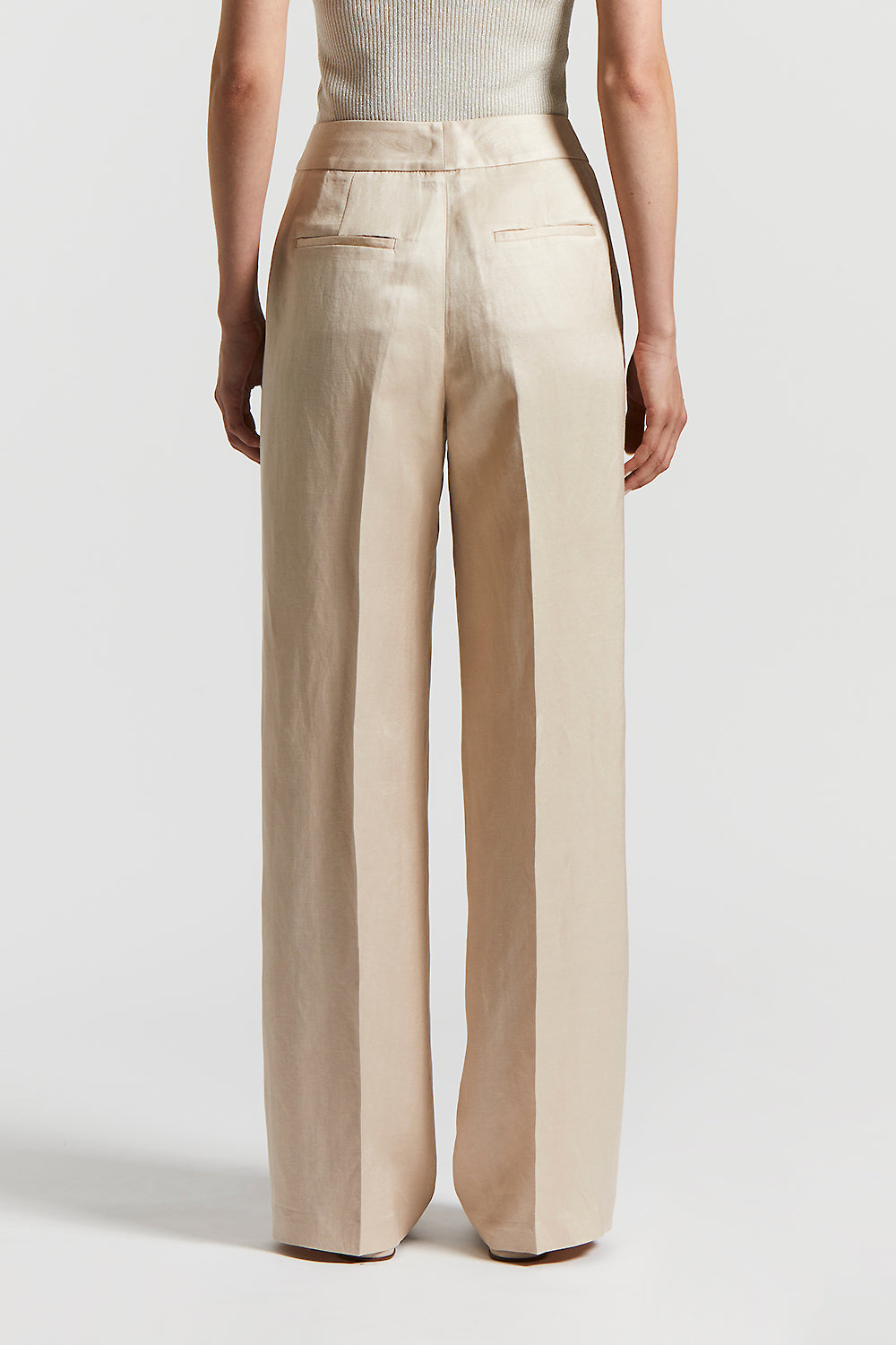 Fluid viscose linen twill trousers | Peserico US
